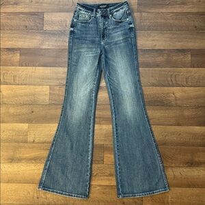 Judy Blue Size 0/24 Flare Leg Jeans Style JB88855 DK Stretchy Long Flattering